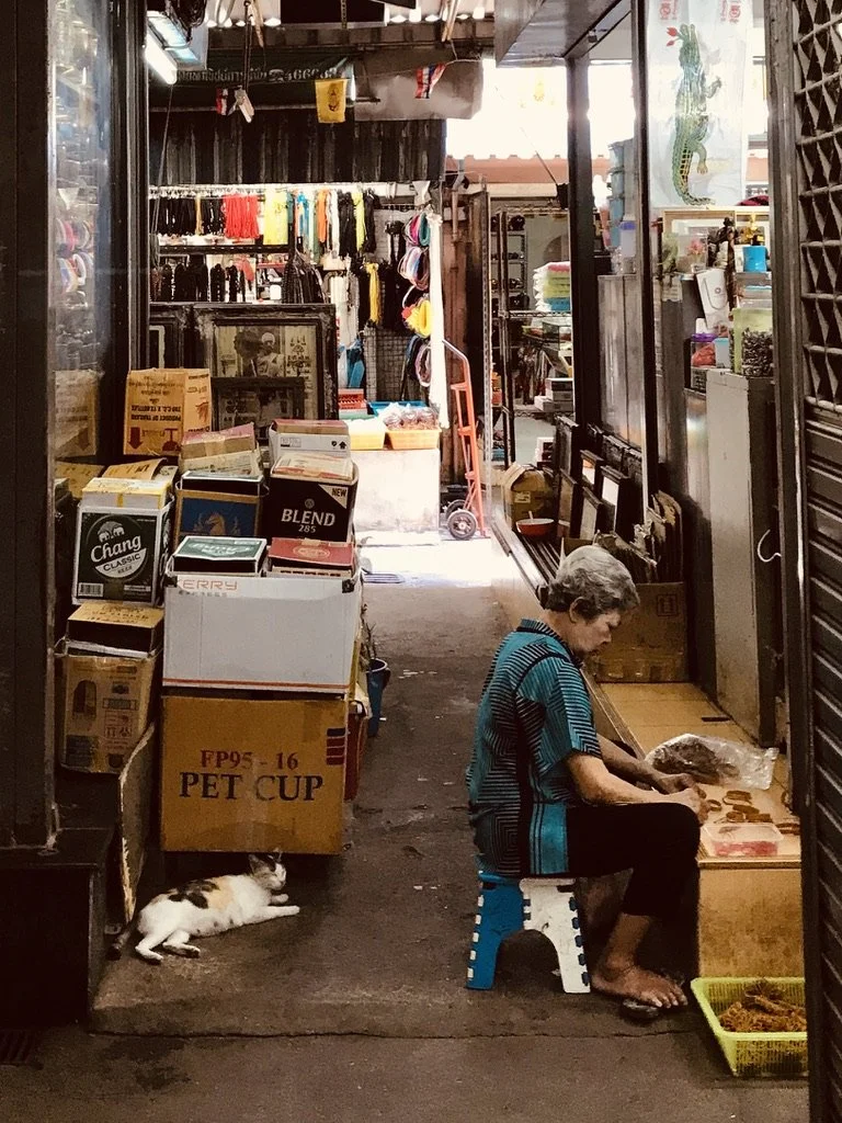 image of one of prismatic pictures' project a lady preparing her merchandise for her day in the market