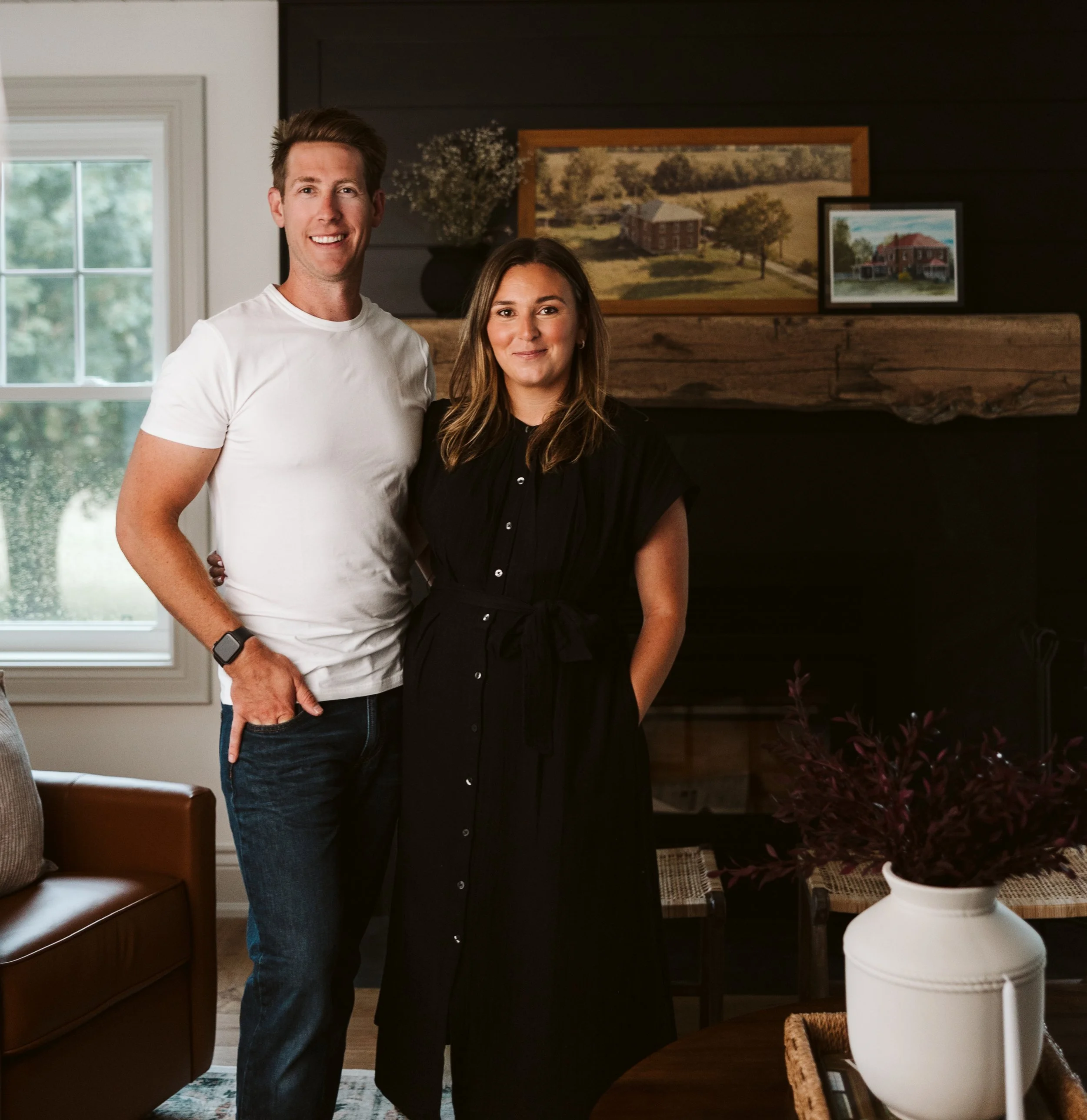 Park Road Design & Build owners Monique & Andrew standing in a newly renovated home in a Northumberland County farmhouse.