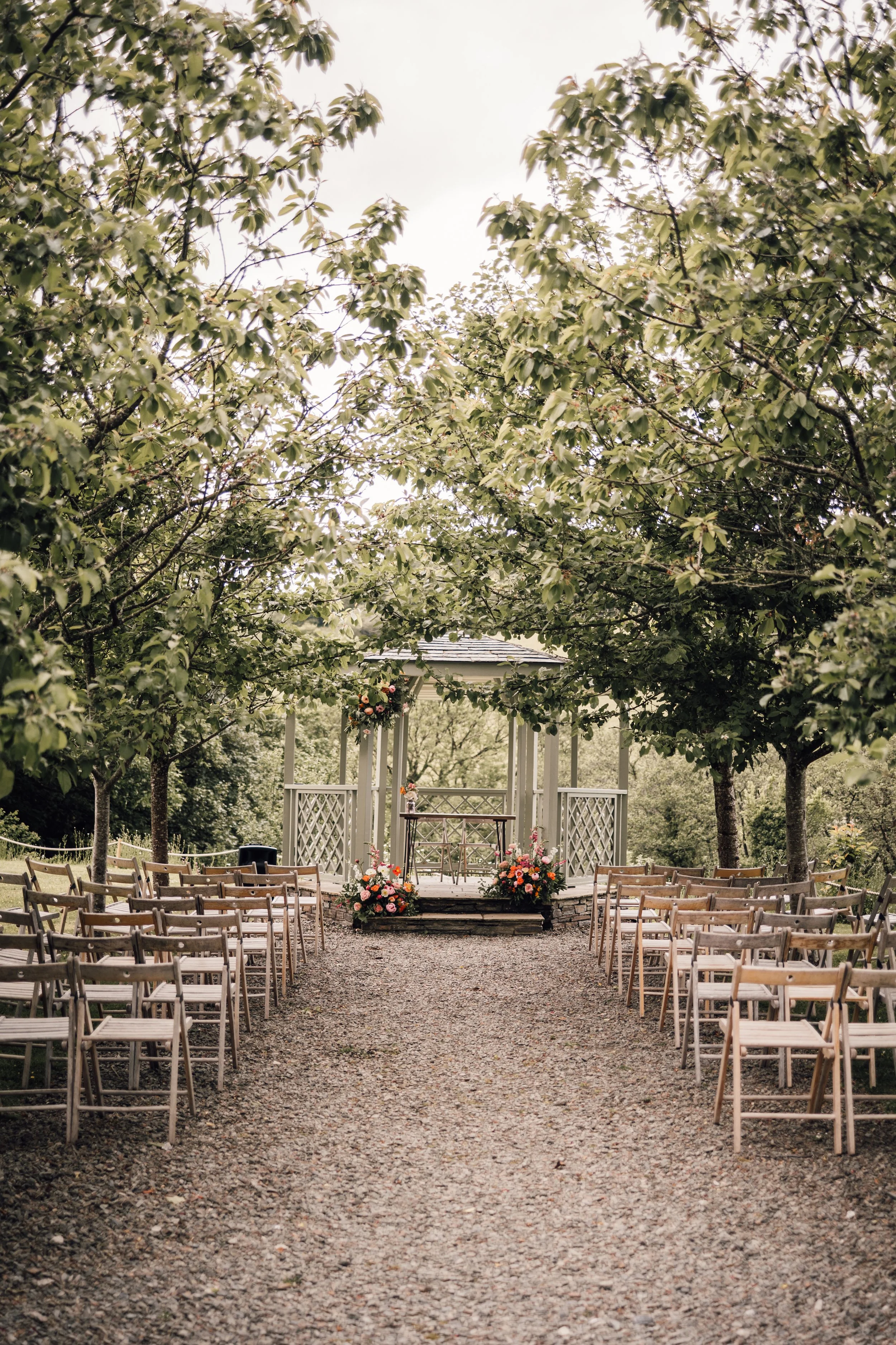 outdoor wedding ceremony at Pengenna Manor