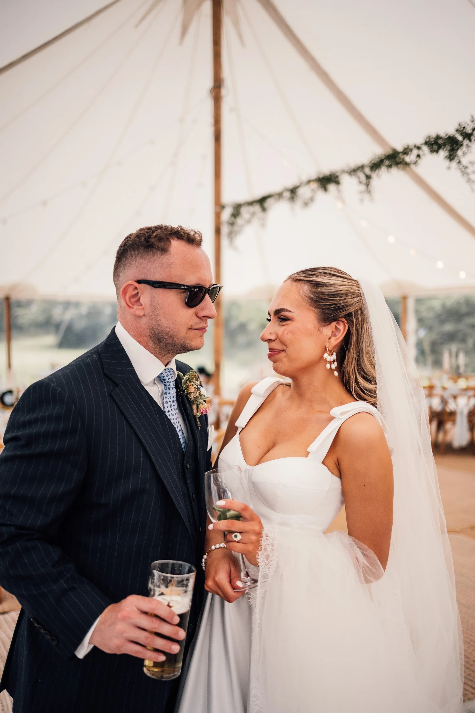 Luxury wedding reception styling at a Peak District venue in summer