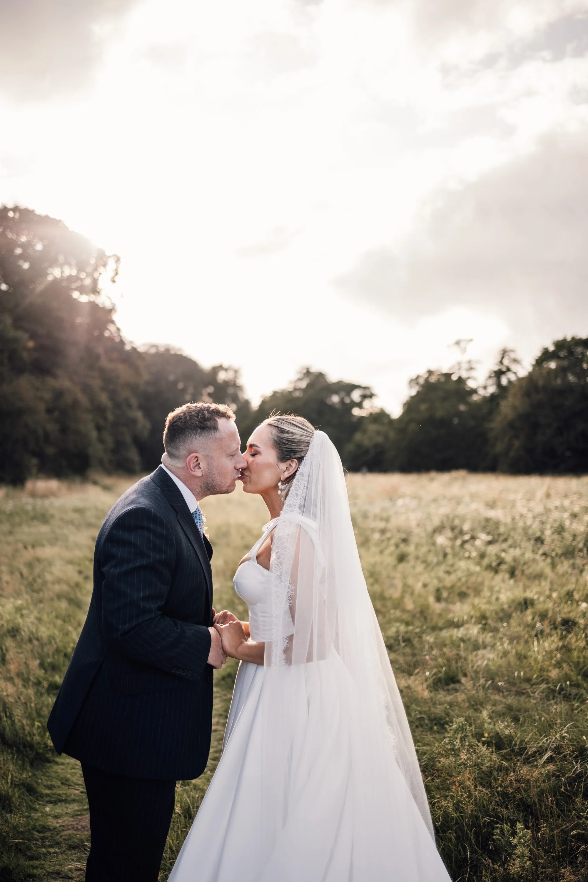 August wedding in Hathersage captured during golden hour in the Peak District