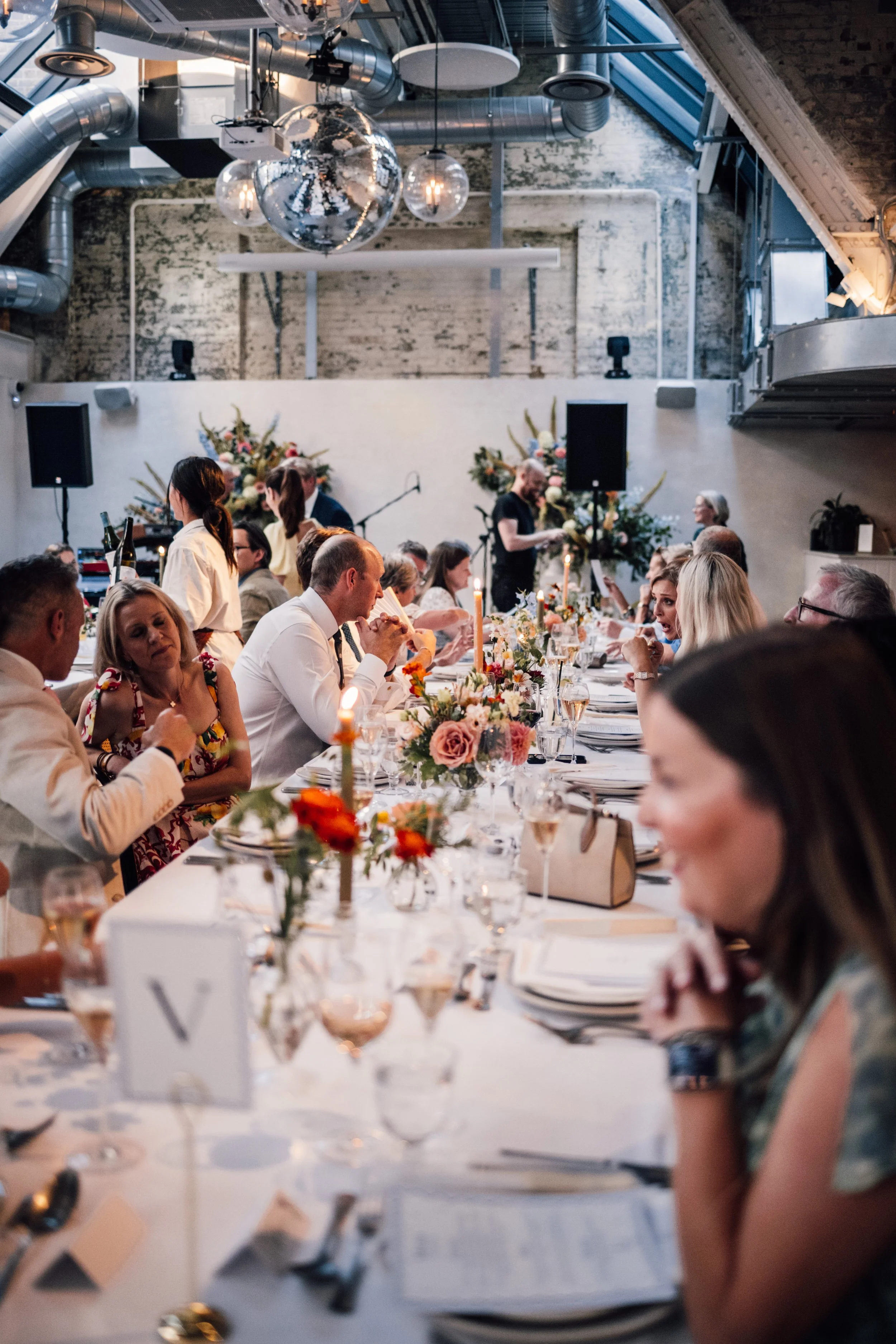candid wedding photography during speeches at London city wedding