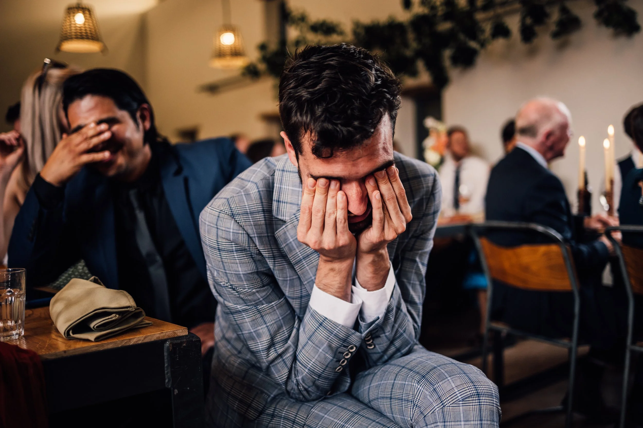 Guests reactions to speeches at Drovers Rest wedding
