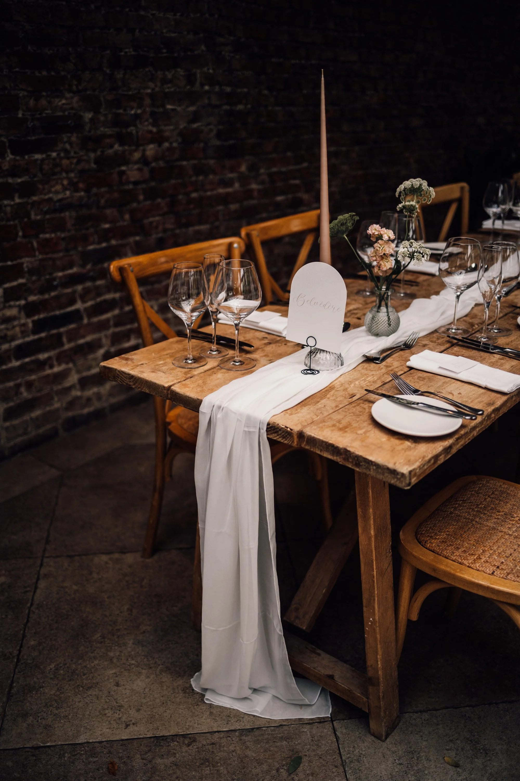 table details at Middleton lodge wedding