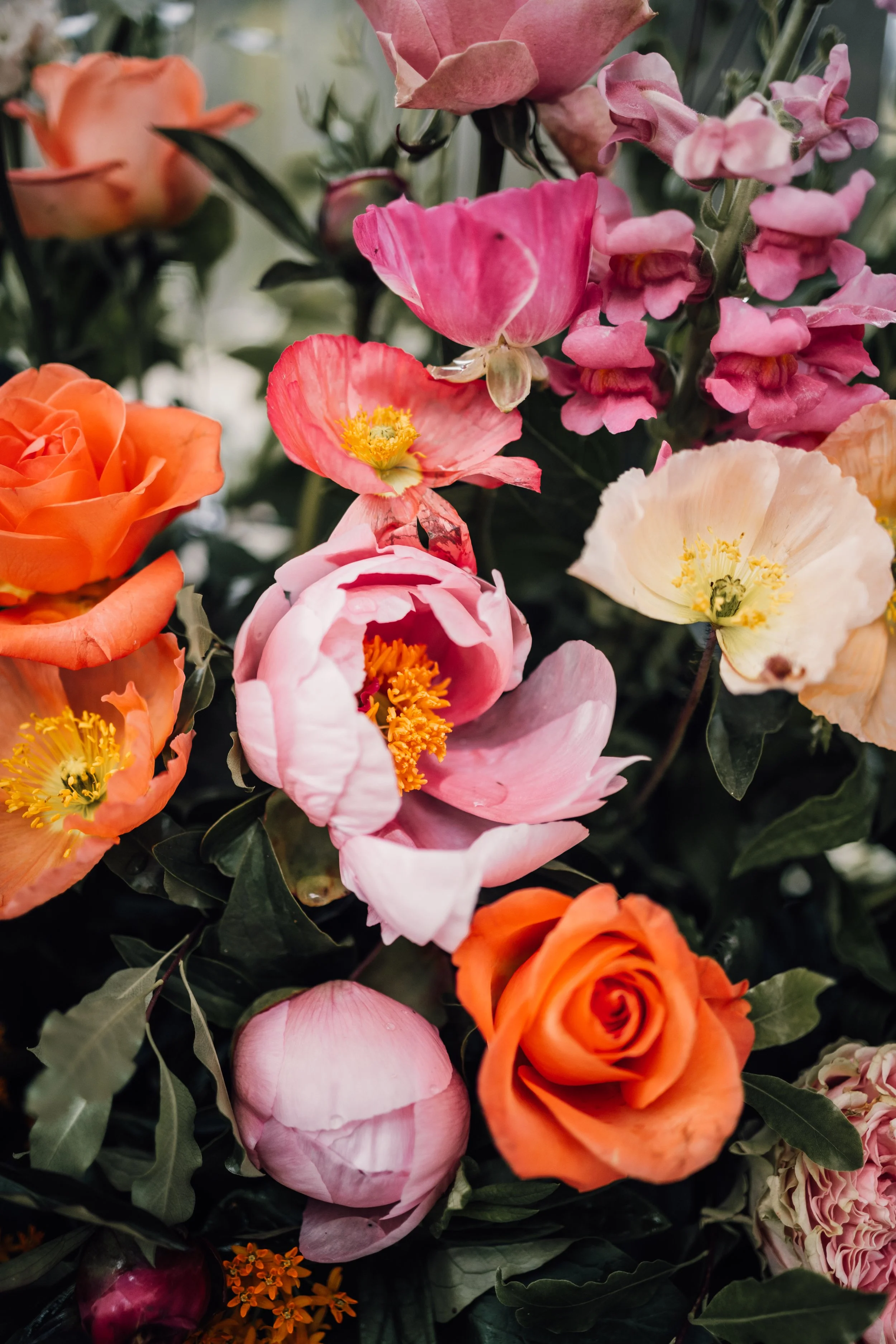 may wedding flowers orange and pink theme