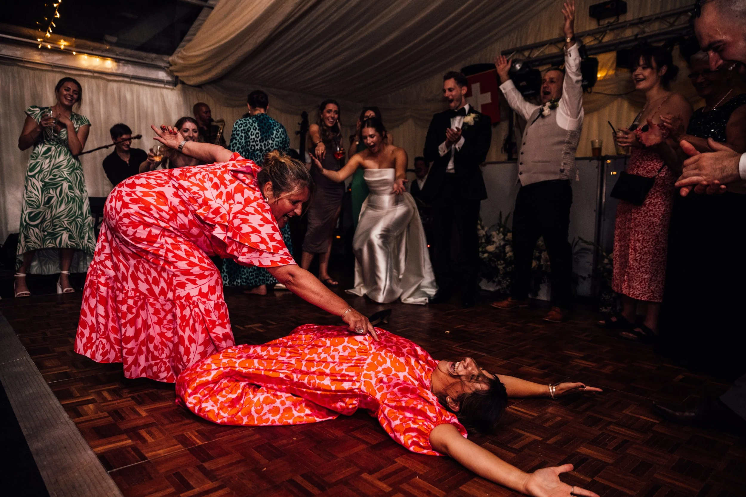Dancefloor moment from Lincolnshire wedding