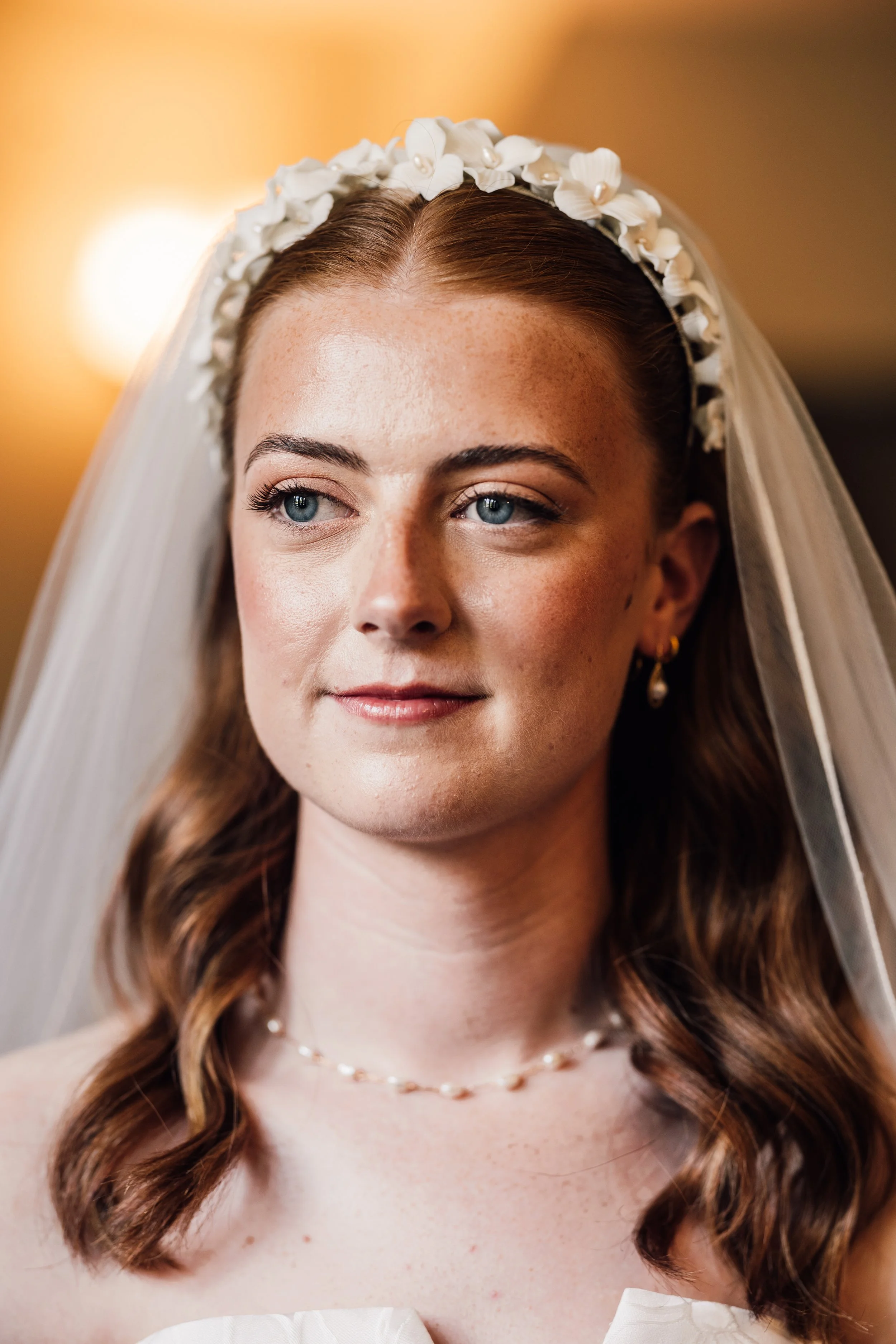 Bridal makeup at summer wedding in cornwall