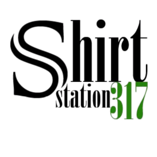 black and green all text logo Shirt Station 317