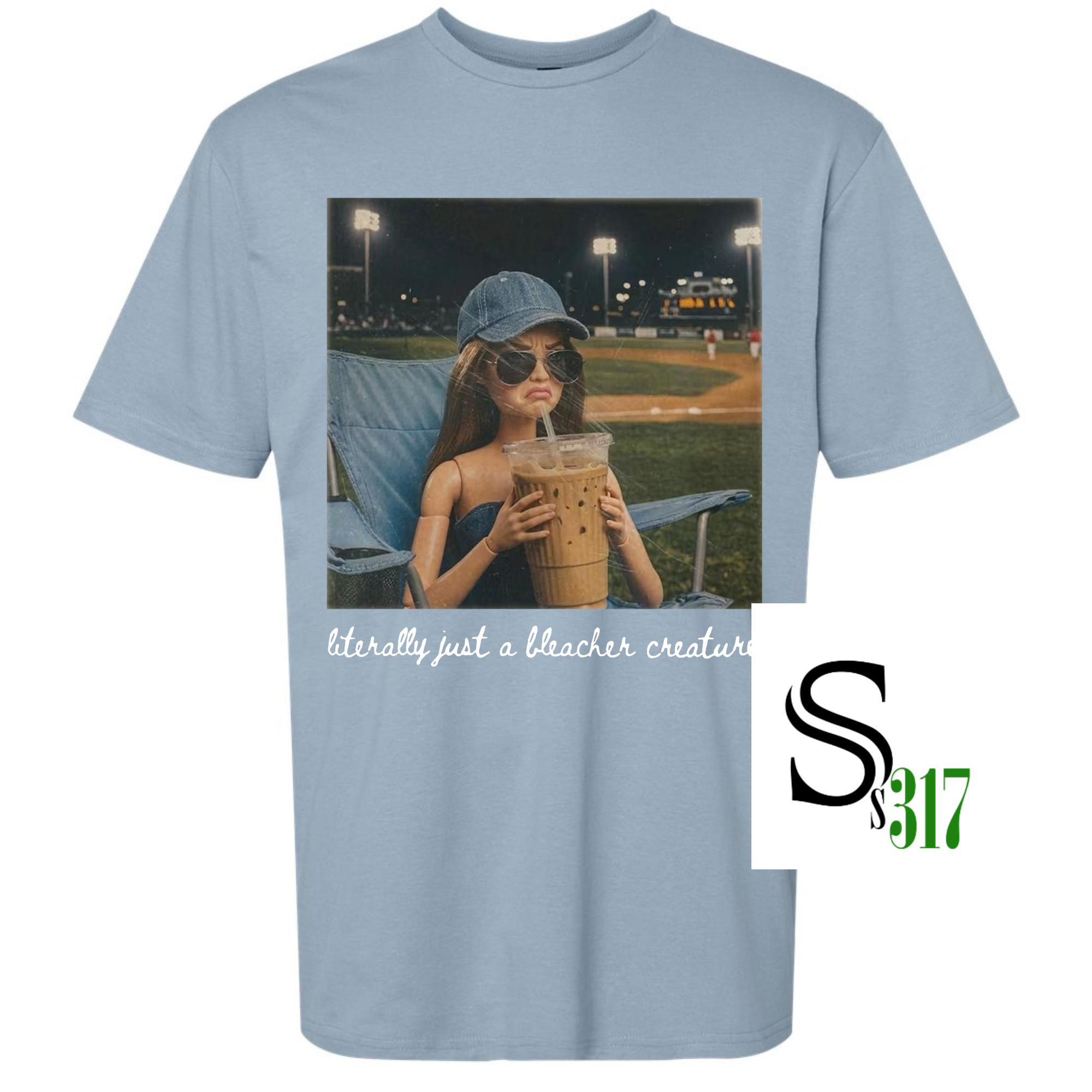 😂⚾ “Literally Just a Bleacher Creature” Graphic Tee ☕💙