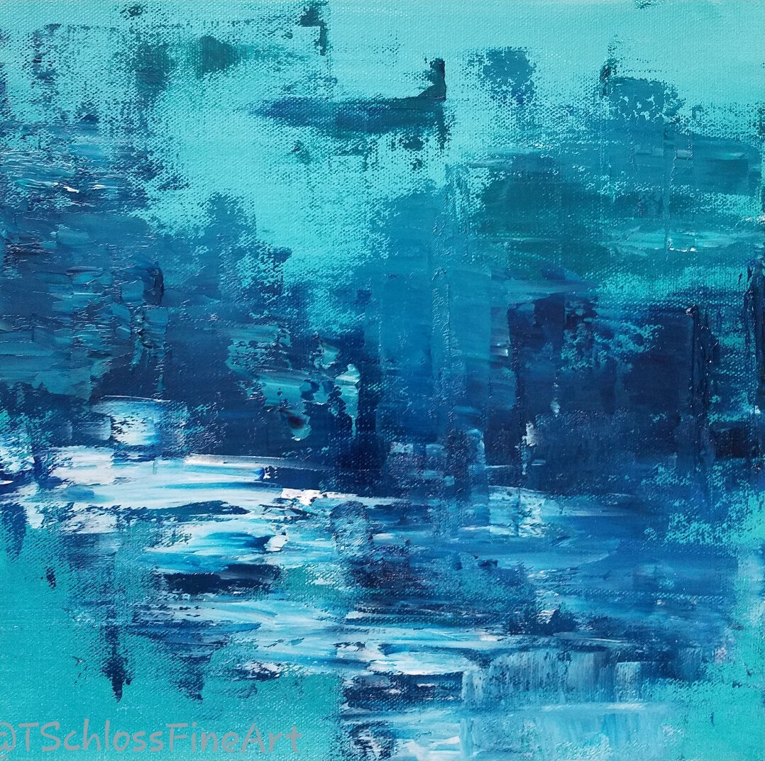 BLUE - Kamino 12in x 12in Oil on Canvas