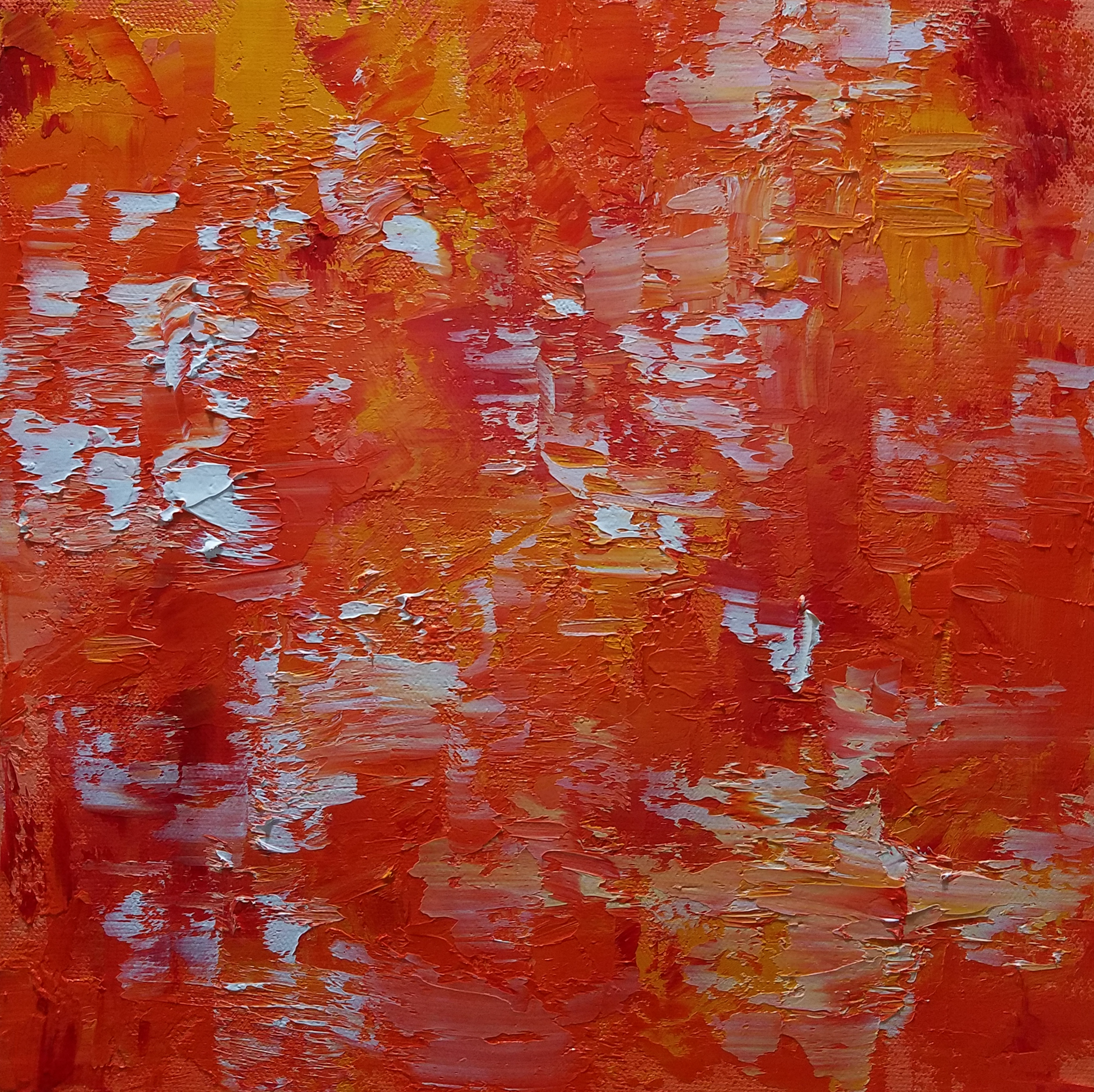 ORANGE - Vulcan 12in x 12in oil on canvas