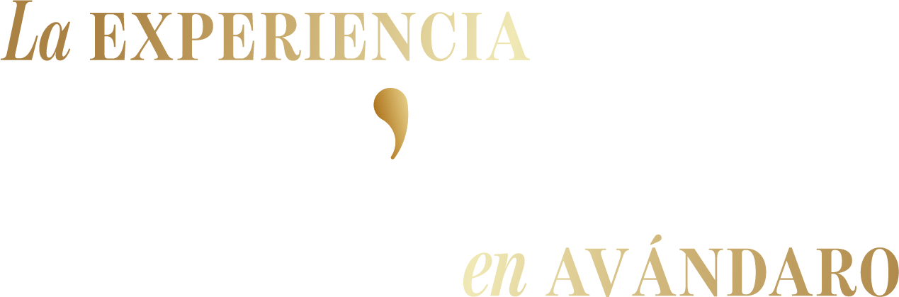 Etiqueta dorada con letras en español, probablemente de un producto o marca.