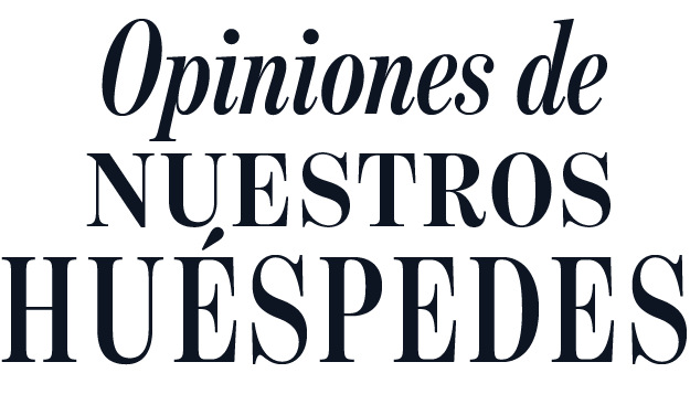 Texto en la imagen que dice 'Opiniones de nuestros huéspedes' en diferentes tamaños y estilos de letra.