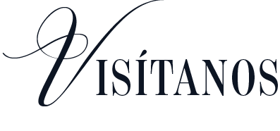 Logotipo con la palabra 'Visítanos' en letra estilizada y moderna