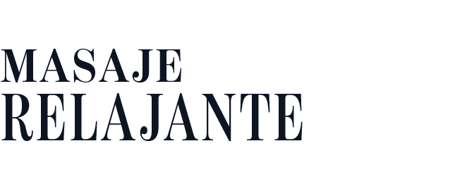 Texto que dice 'Masaje Relajante' en letras grandes y en negrita.
