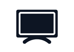 Pantalla de televisión con marco simple