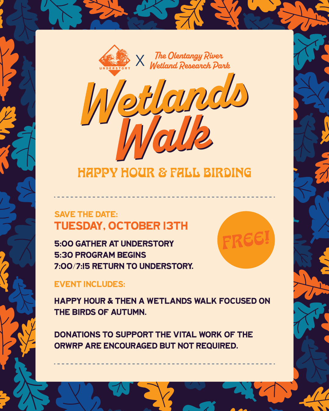Wetlands Walk: Happy Hour &amp; Fall Birding