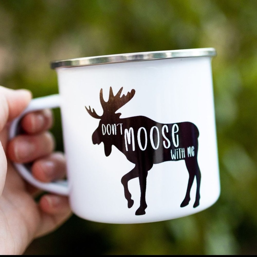 Merry Christmas Enamel Coffee Wine Cup Deer Print Drink Mug