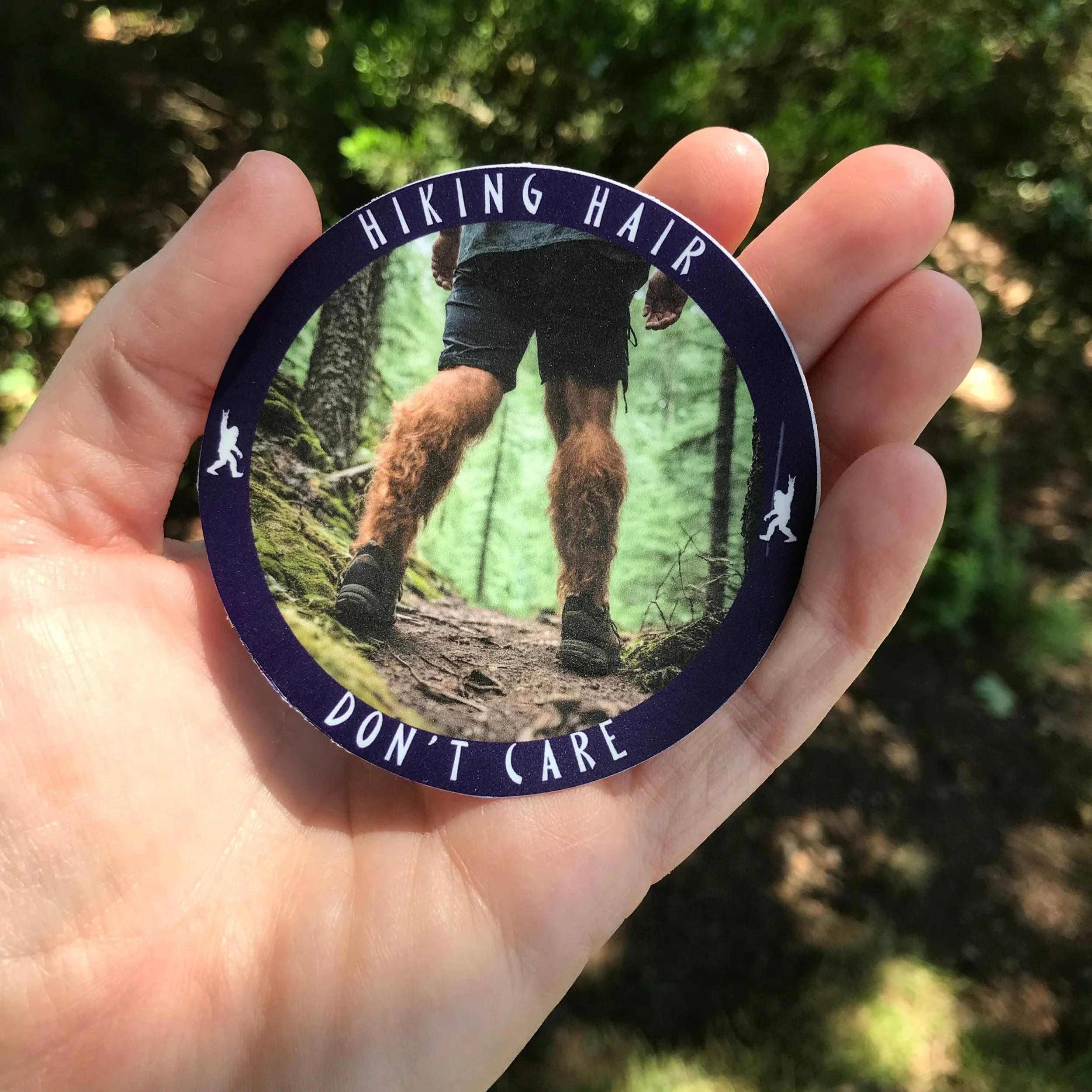 3” Round sticker in a woman’s hand