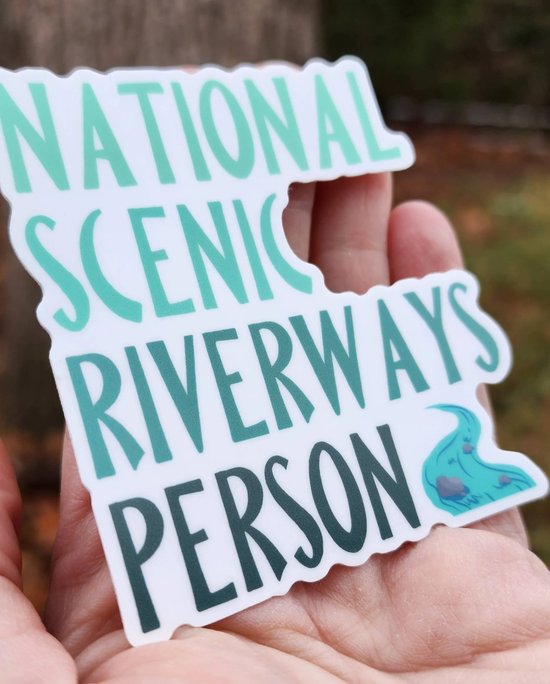 up close view of National Riverway Person Sticker