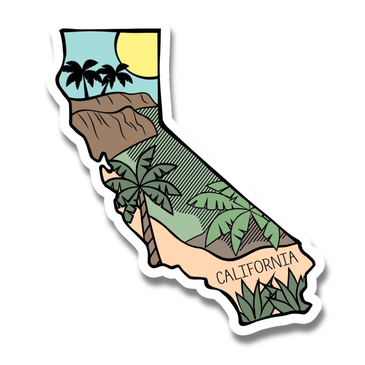 Sunny California State Checklist 3” Vinyl Sticker