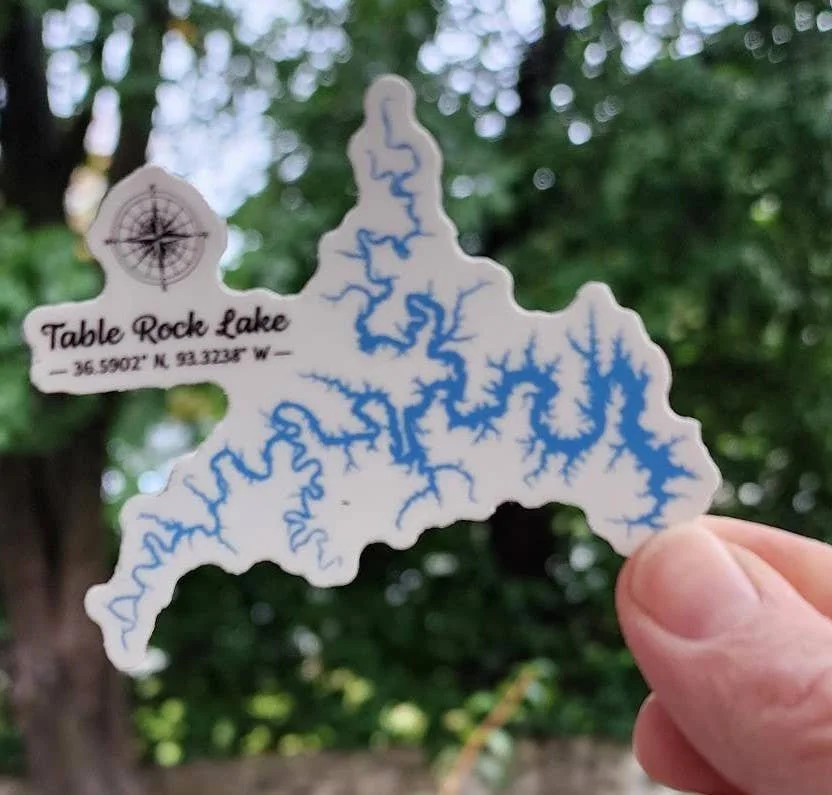Table Rock Lake Coordinates 3" Vinyl Sticker