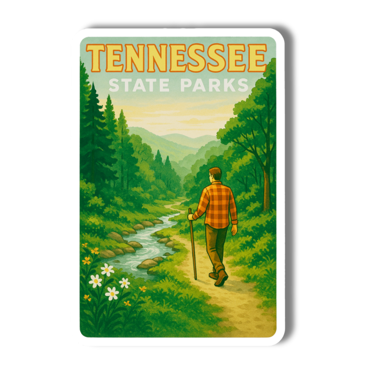 Tennessee State Parks Hiking  3" Vinyl Sticker