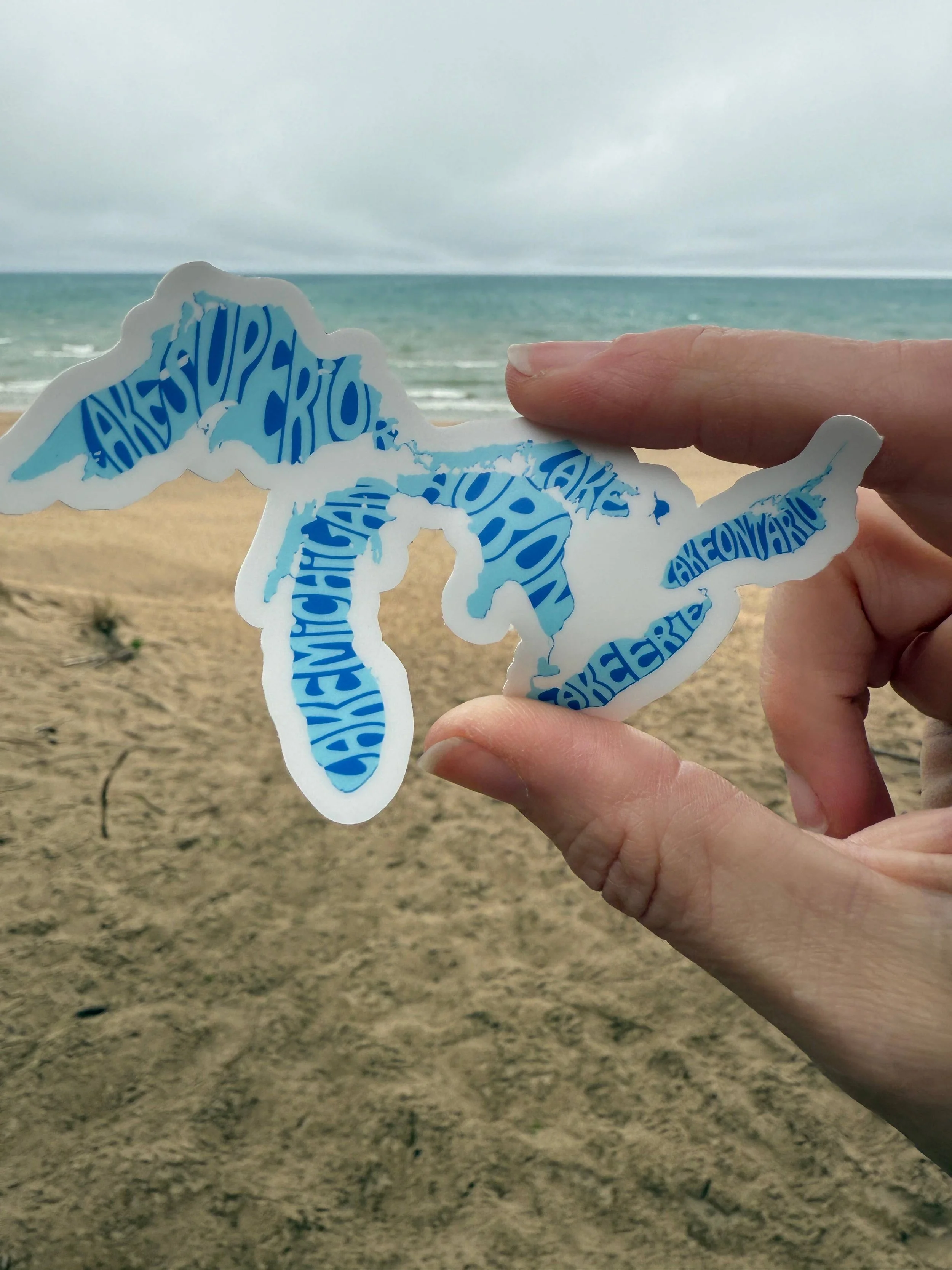 The Great Lakes With Names 3" Vinyl Sticker