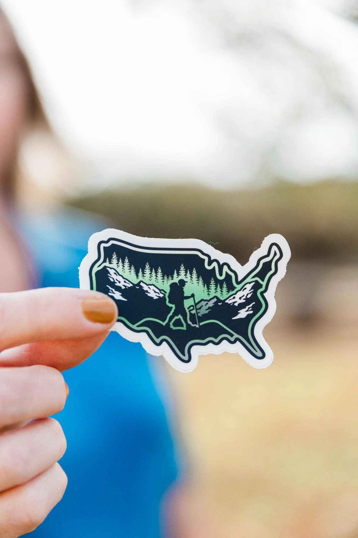 USA Hiking Adventure Vinyl Sticker