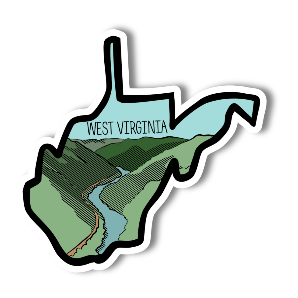 West Virgina State Checklist 3” Vinyl Sticker