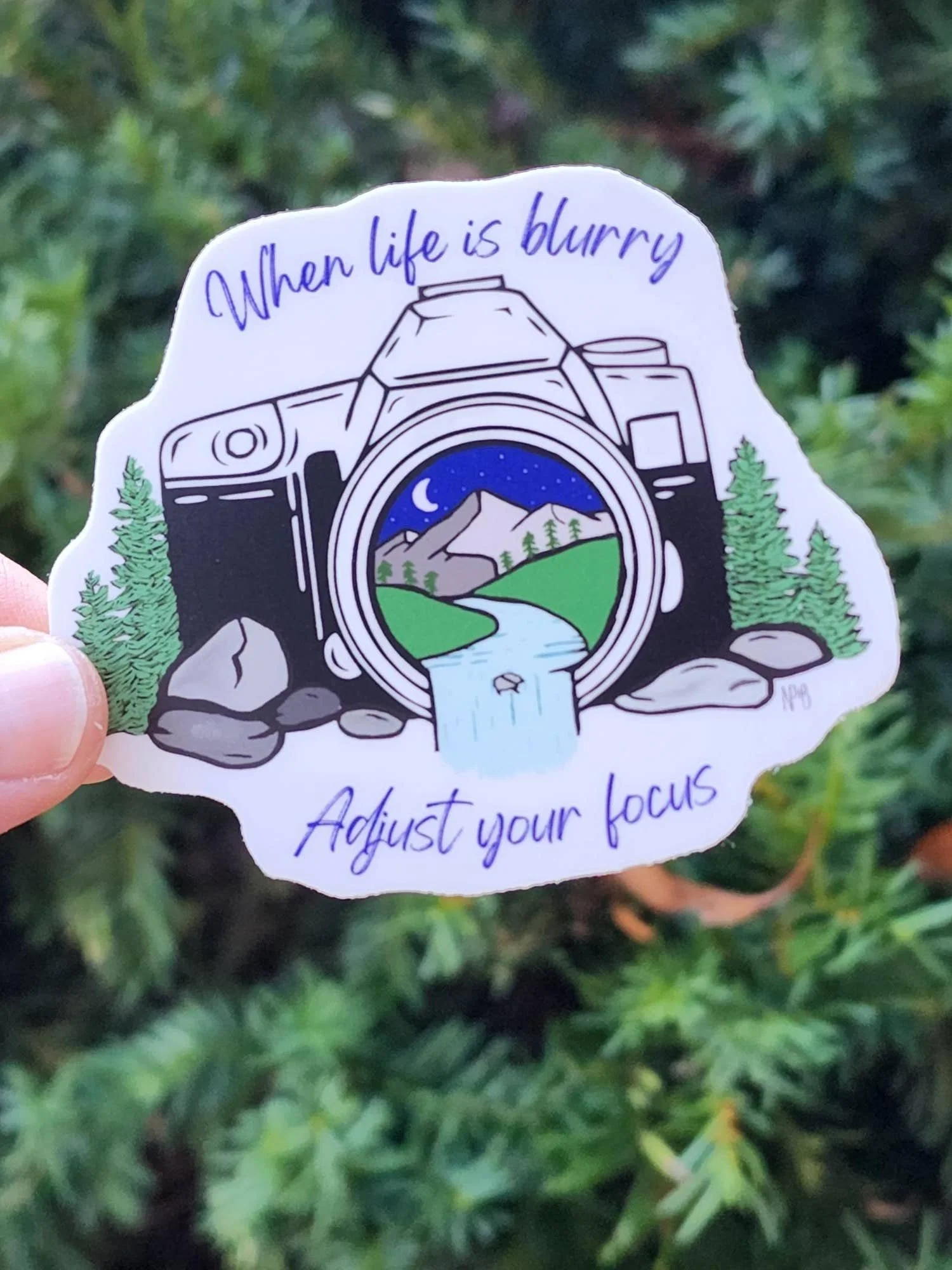 When Life Gets Blurry Mountains Photography 3" Vinyl Sticker