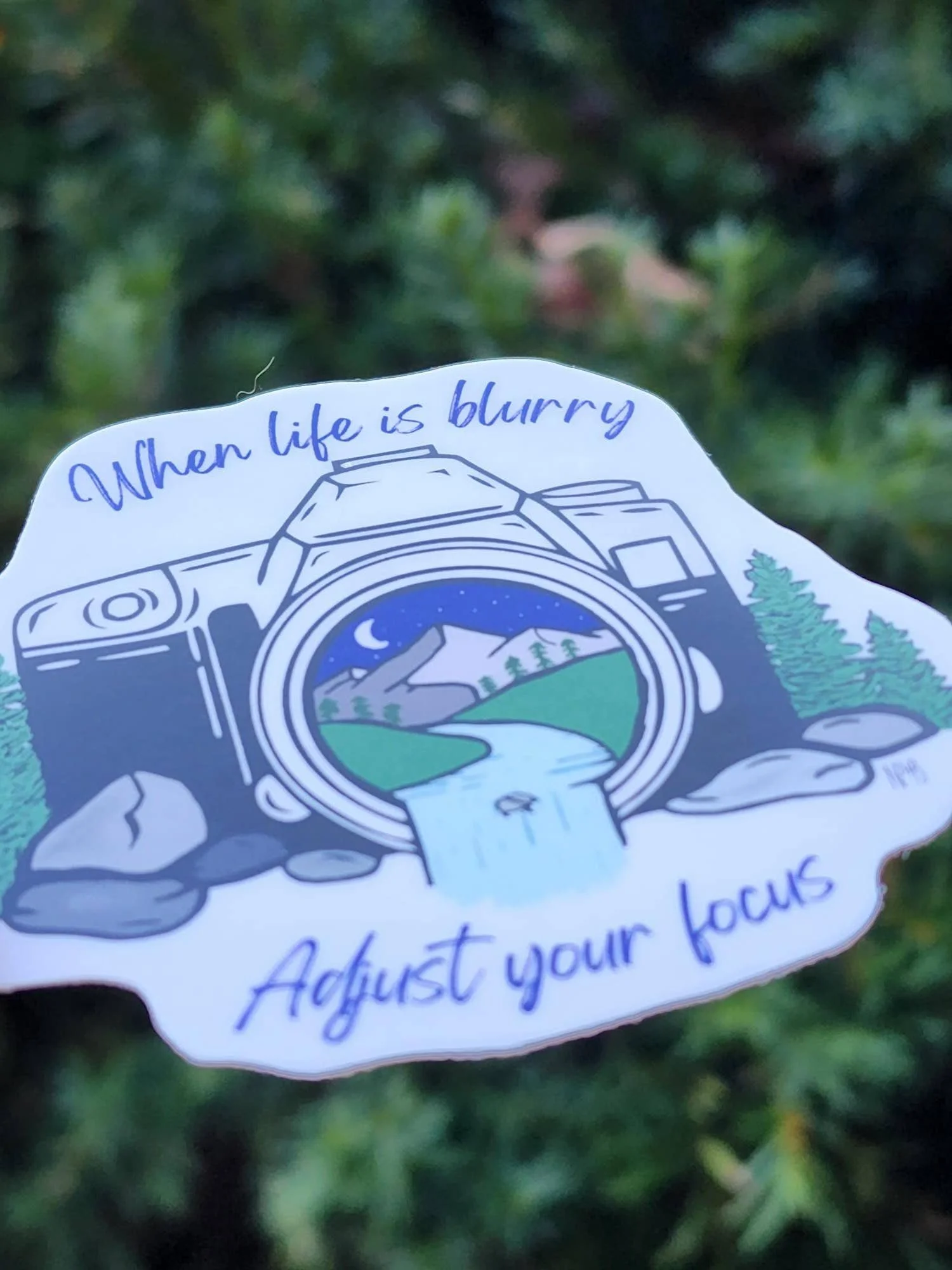 When Life Gets Blurry Mountains Photography 3" Vinyl Sticker