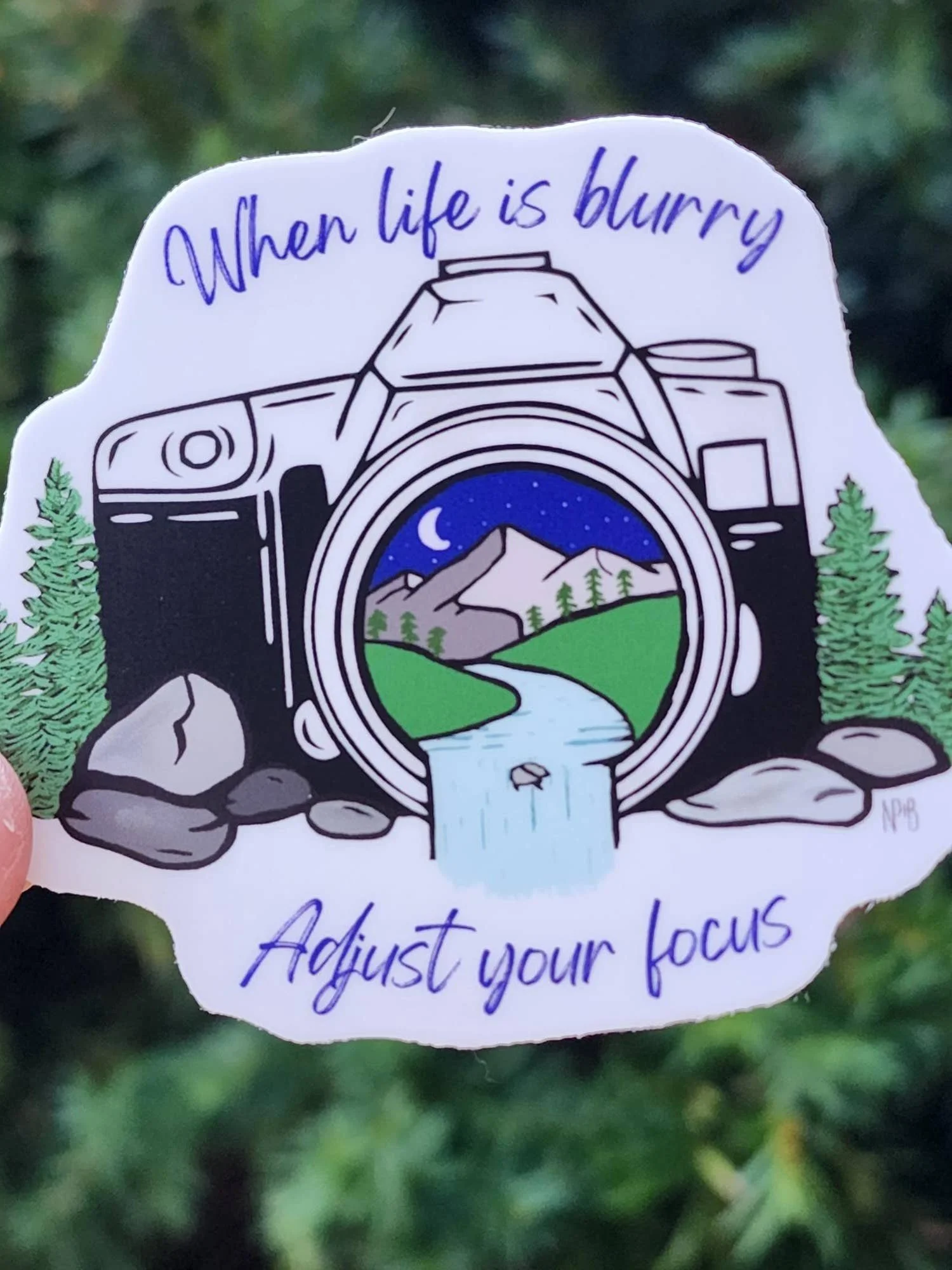 When Life Gets Blurry Mountains Photography 3" Vinyl Sticker