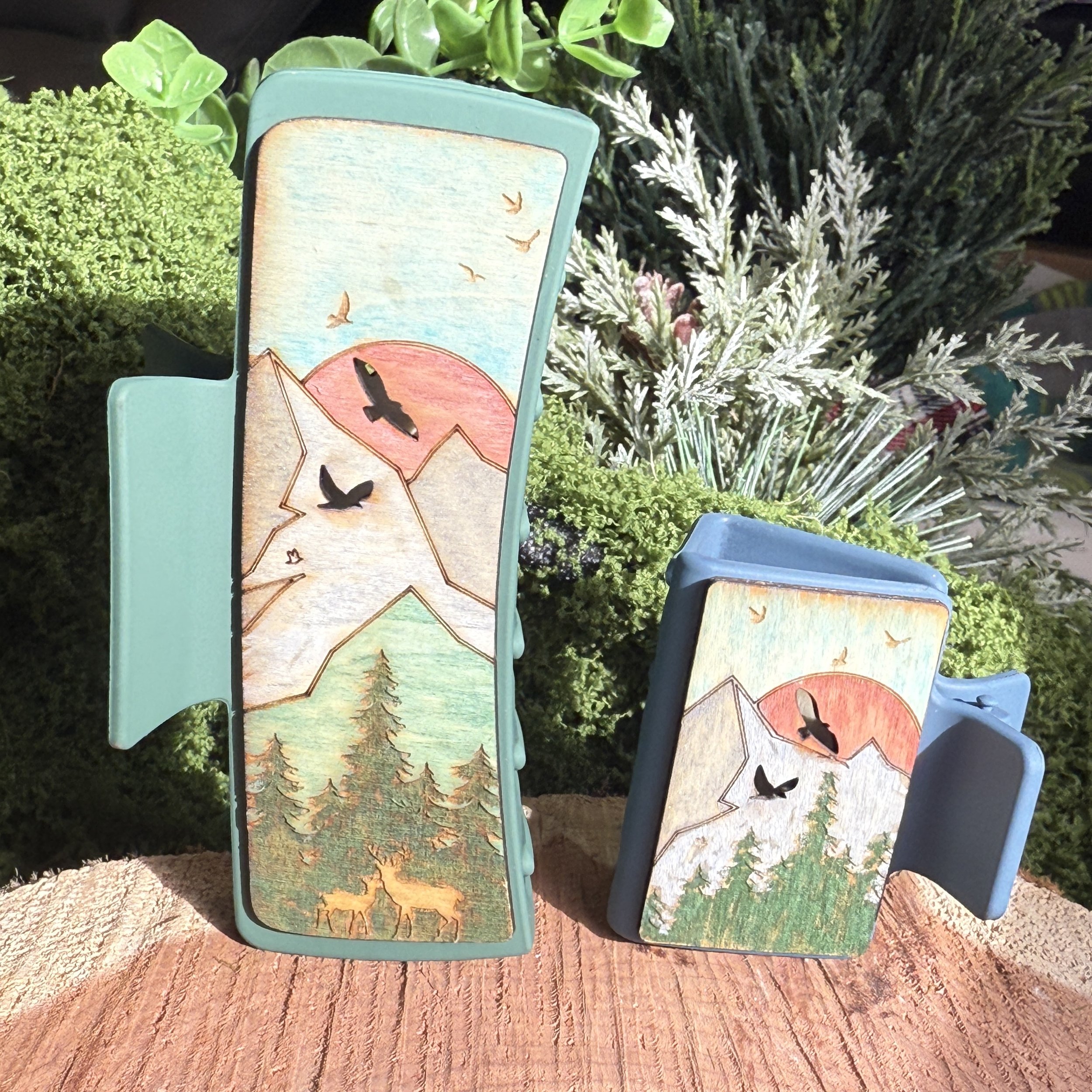 Our Vertical National Park Inspired Forest and Mountain Hair Clip