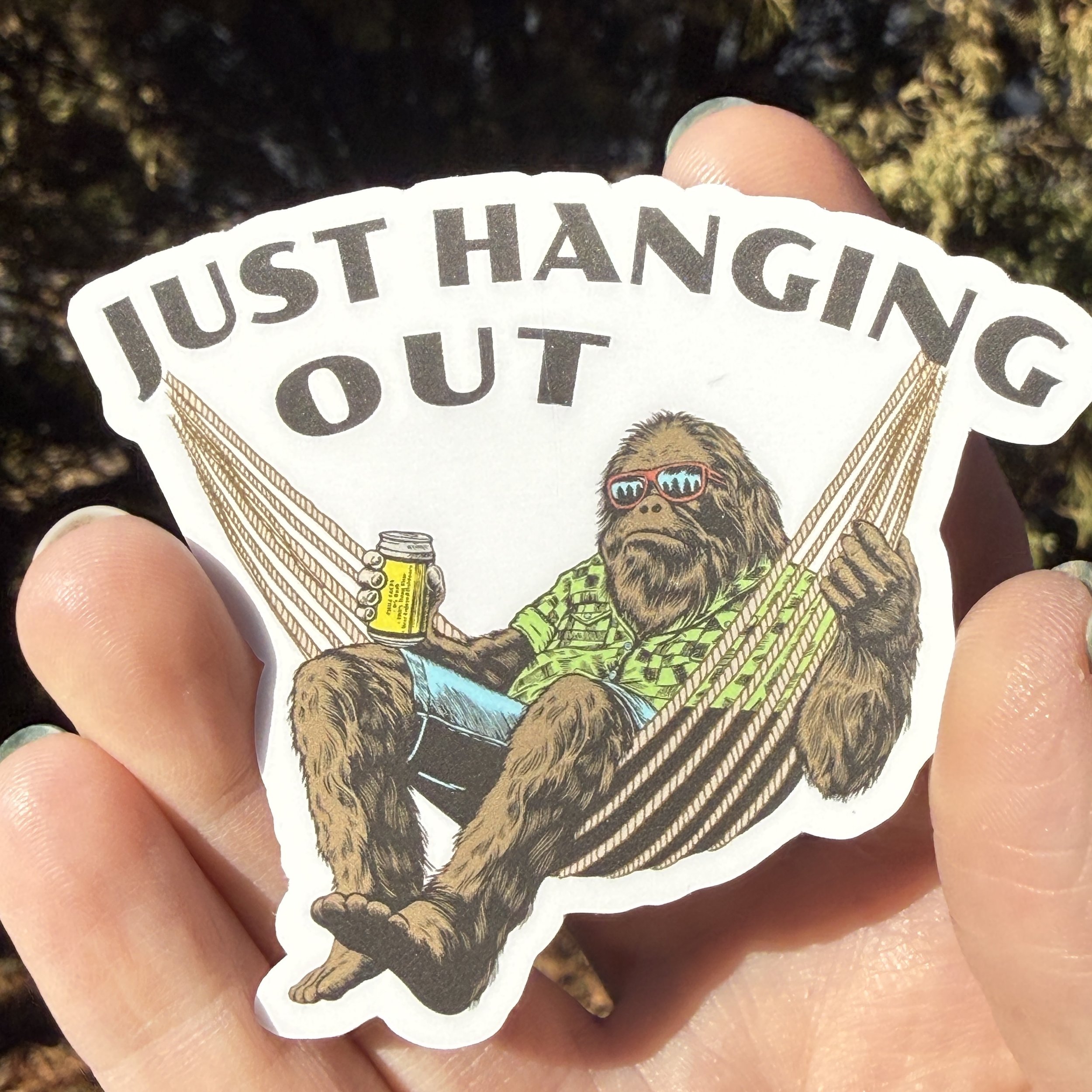 3 inch bigfoot and hammock sticker