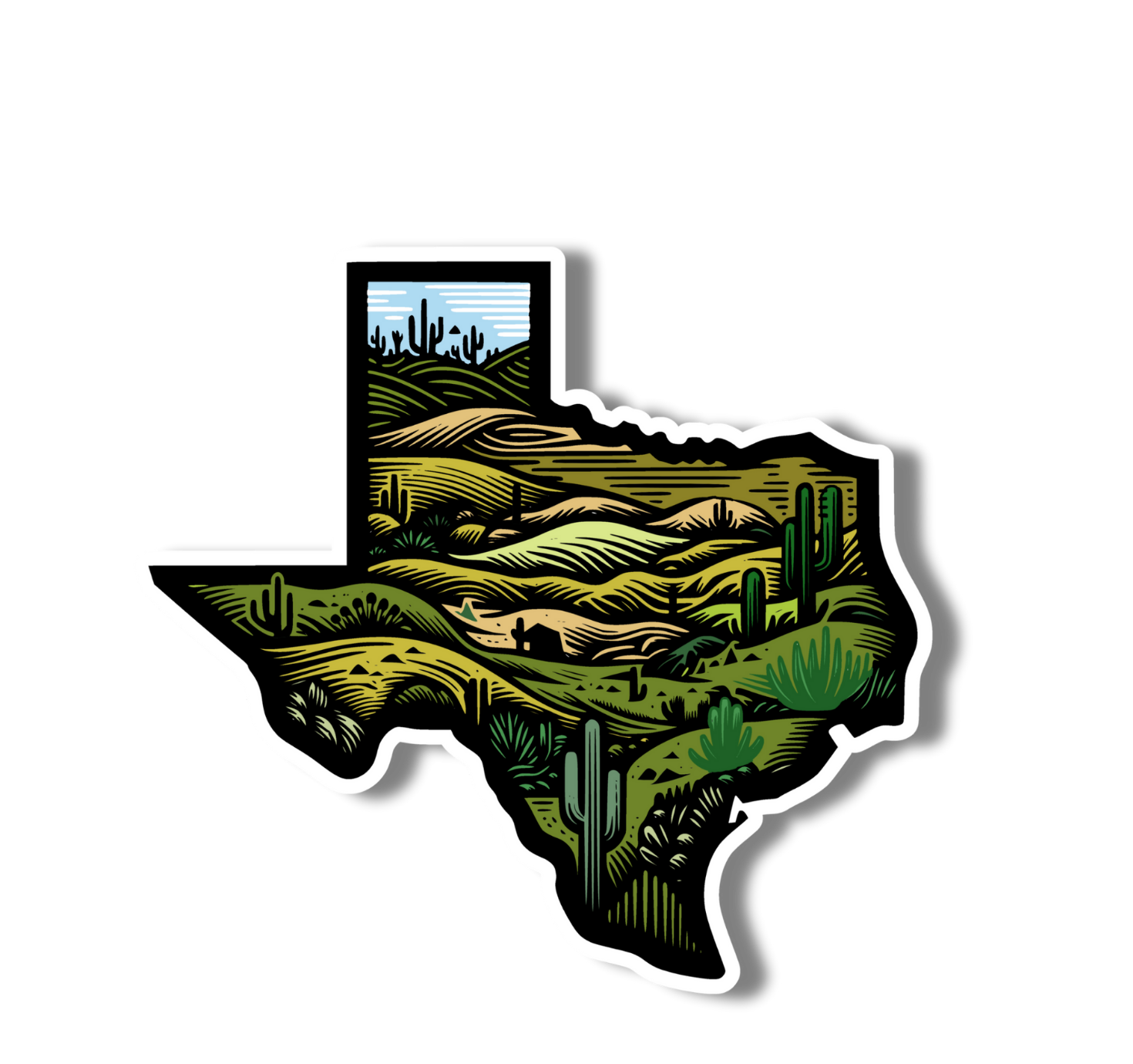 Texas Landscape State Sticker