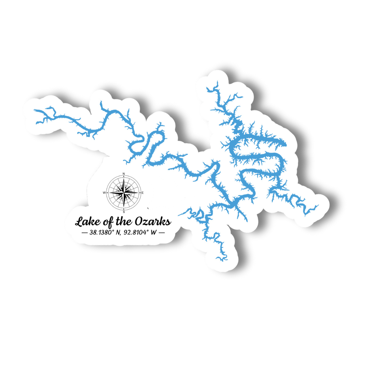 Lake of the Ozarks Coordinates - Waterproof Vinyl Sticker