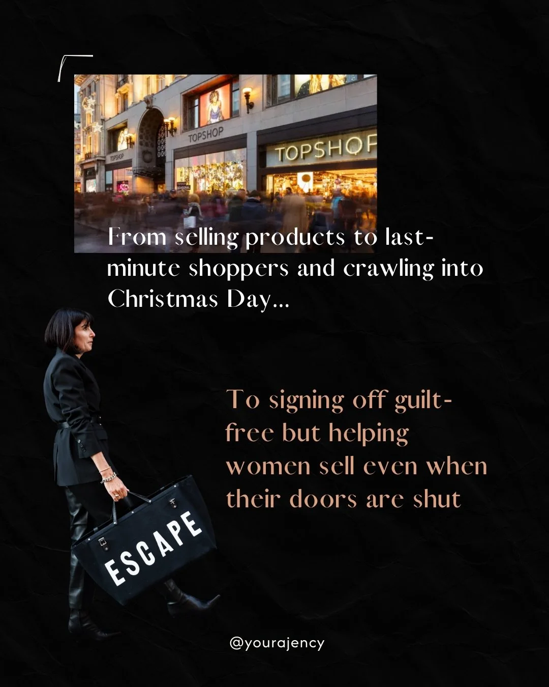 19th December looks a little different these days.

I remember one Christmas Eve, working until the last possible minute in retail, then showing up late to family dinner - practically falling asleep at the table from exhaustion. I even chose to work 