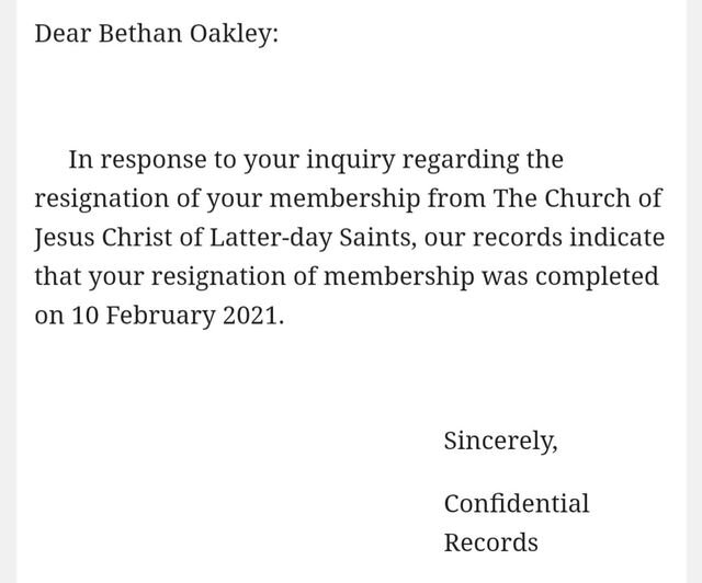 Resigning my LDS membership