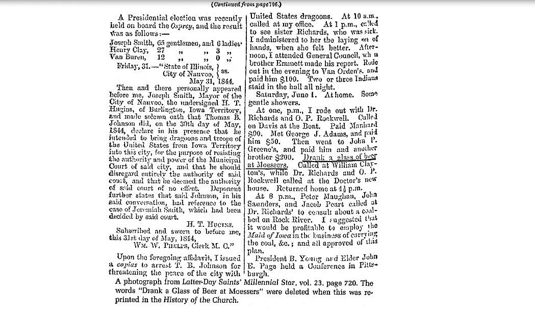 Censoring Joseph Smith's actions