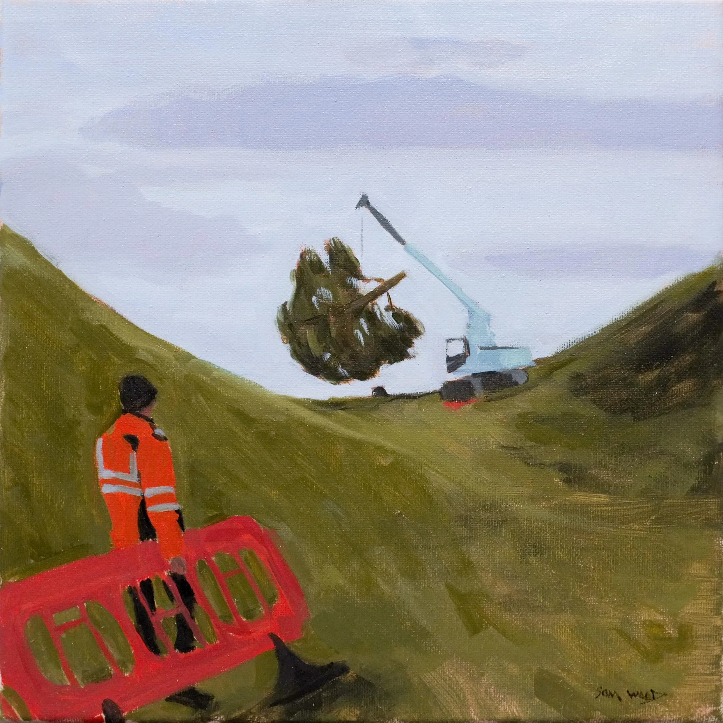 Felling the Sacred Tree 12 x 12 inches
