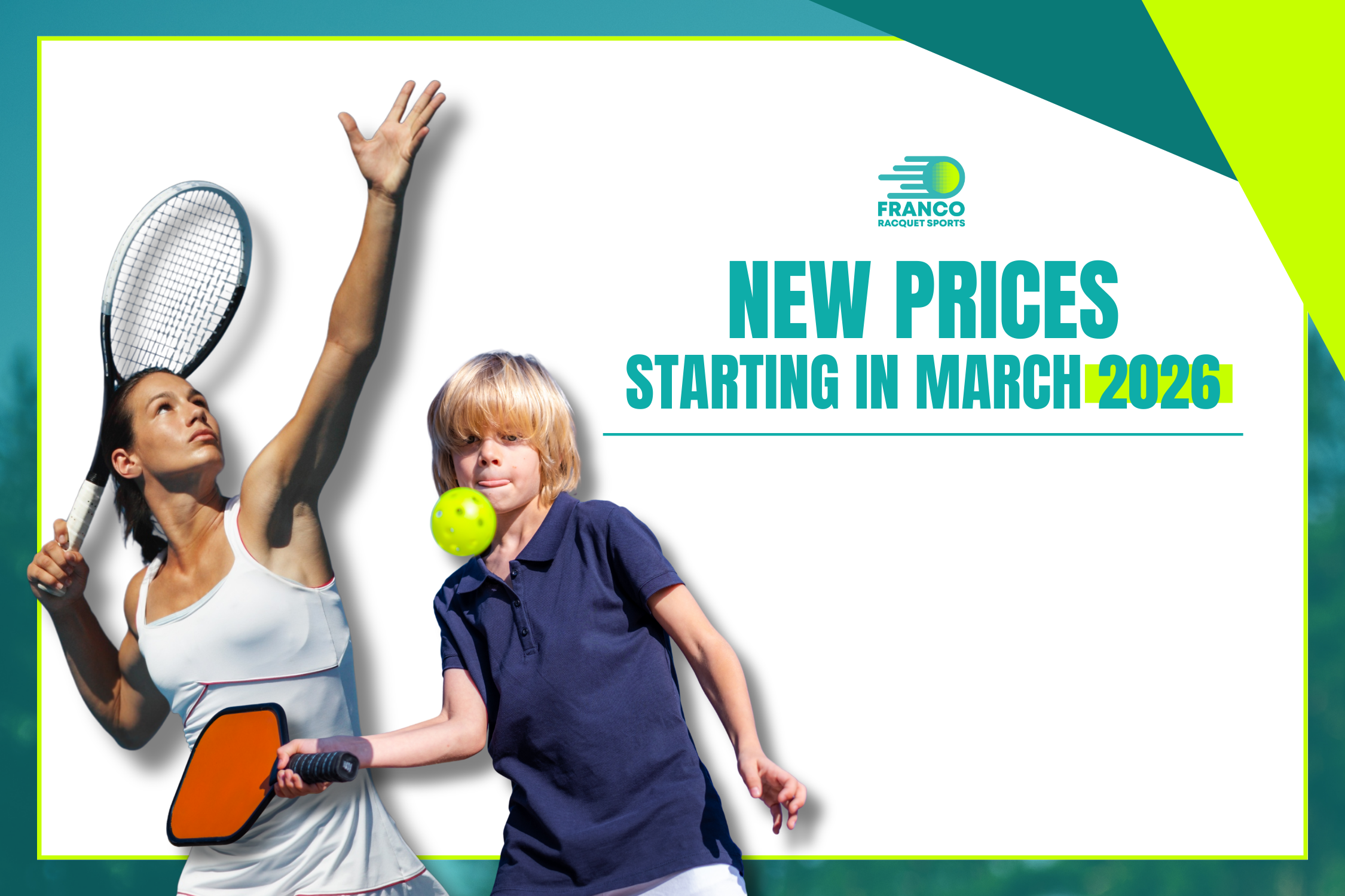 New pricing for tennis and pickleball lessons starting March 2026