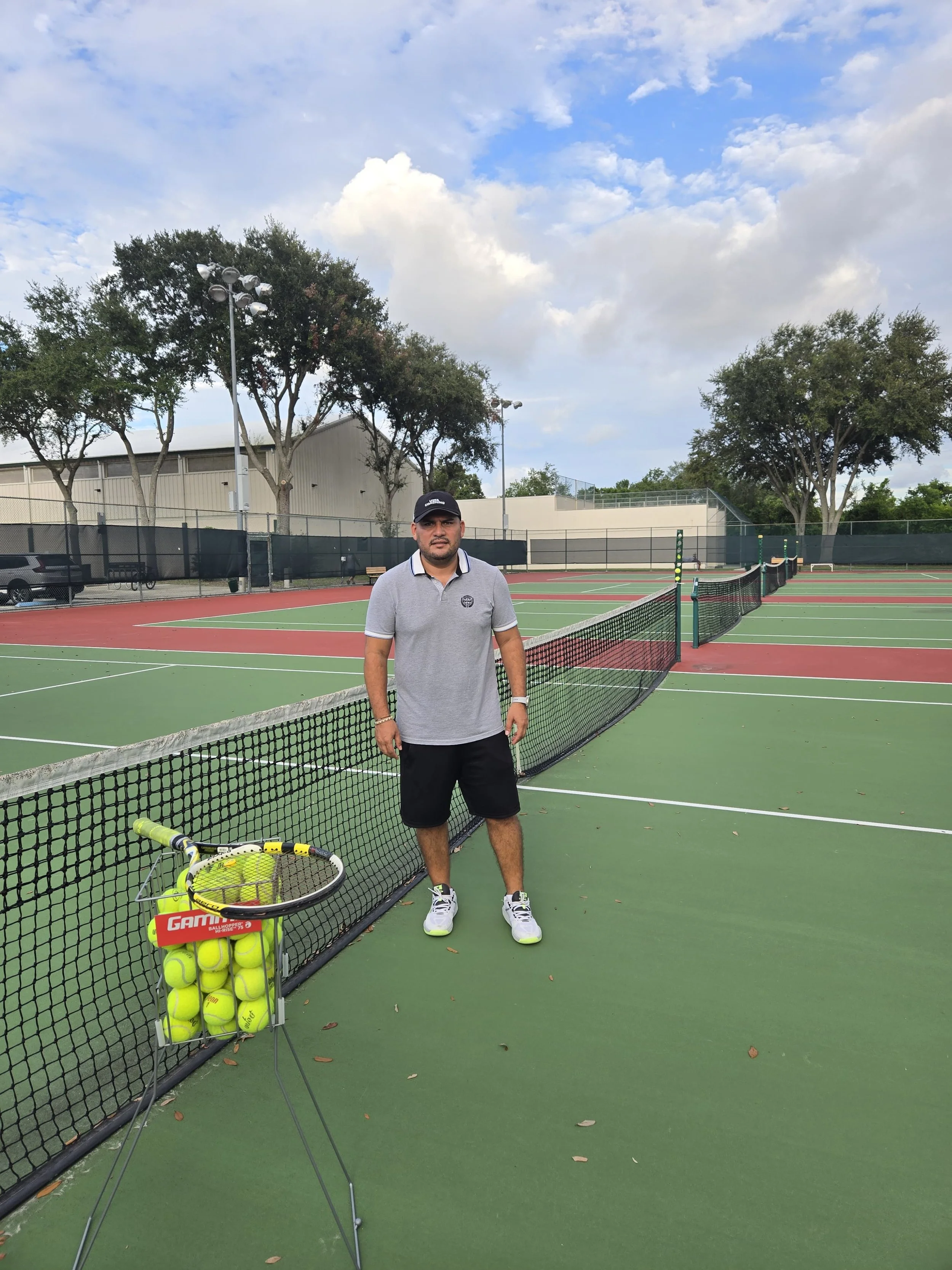 Coach Mauricio, PTR-certified tennis coach at Franco Racquet Sports in Dallas, TX, offering private tennis lessons for all ages and skill levels.