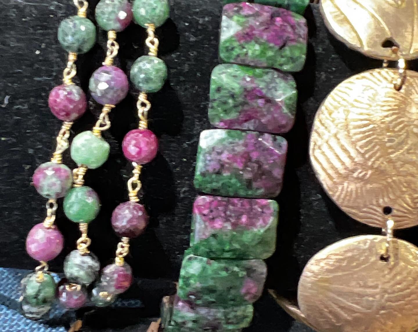Ruby and Zoisite Bracelets. Shown at Plum Nelly Gallery in Chattanooga. Small Business Saturday  #shoplocally #shopnorthshorechattanooga #plumnelly #smallbusinesses