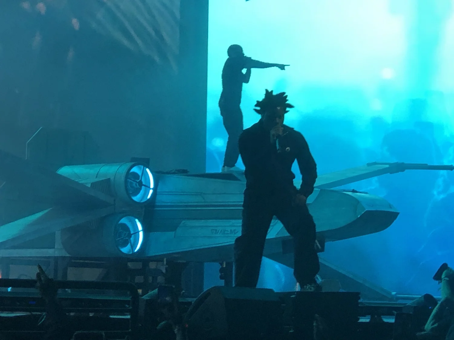 Denzel Curry X-Wing DJ booth scenic fabrication Coachella 2022