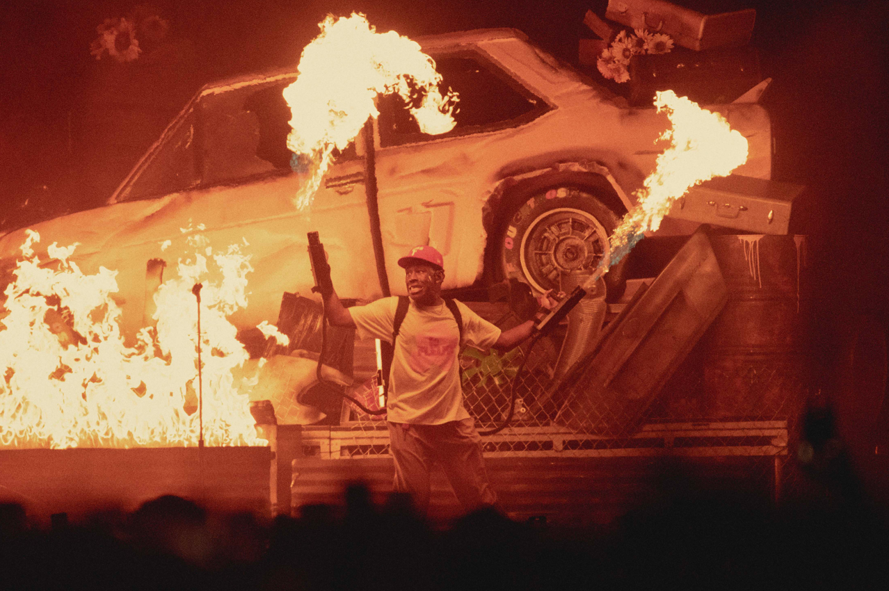 Tyler the Creator - Camp Flog Gnaw 2024 junkyard set scenic fabrication