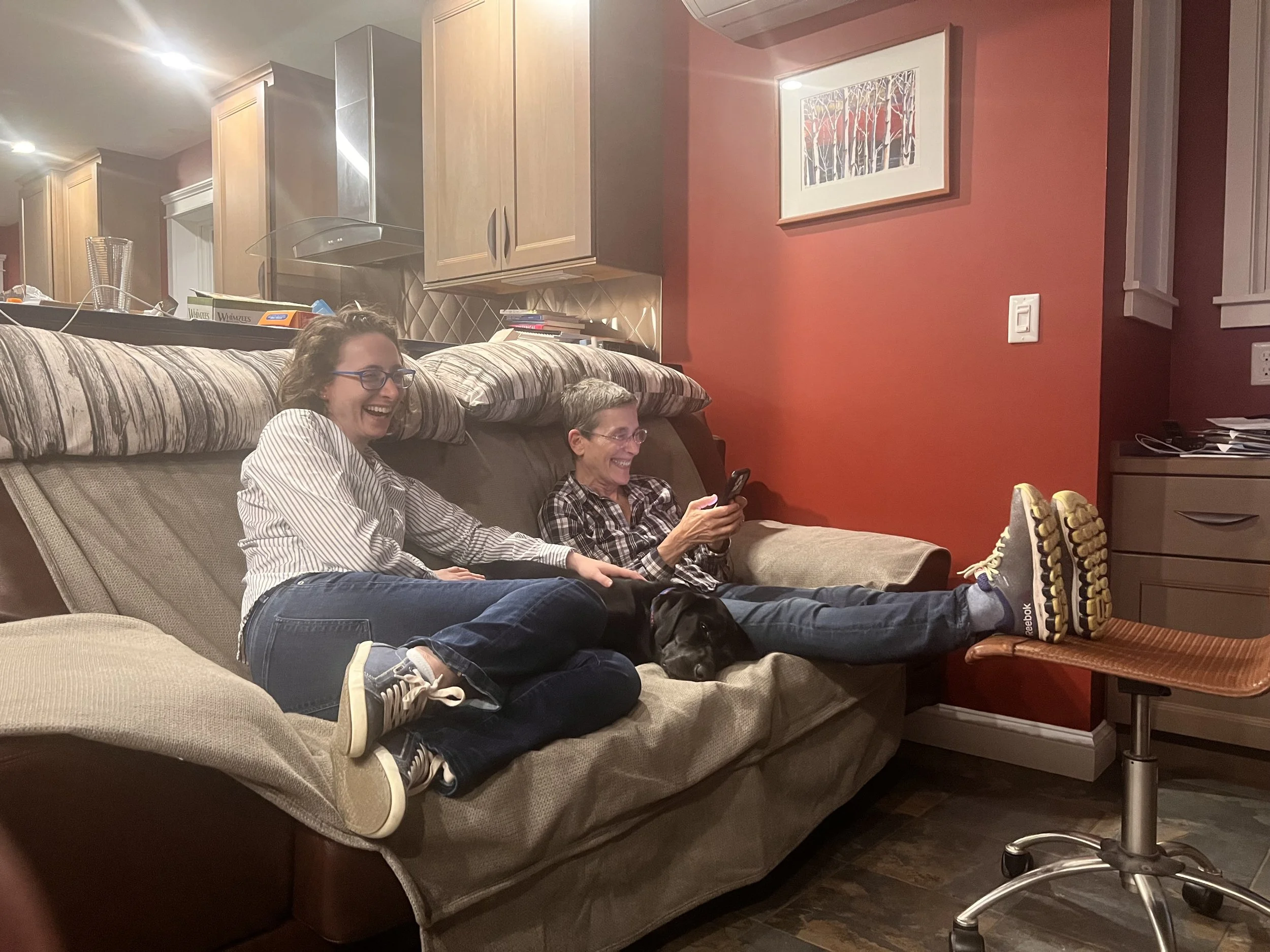 Rosie and Her Mom Laughing at Mom's House.jpg