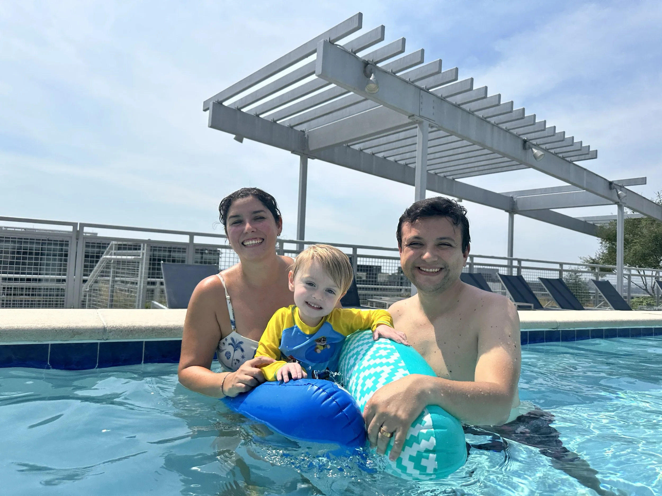 Enjoying the weekend with our Godson in the pool  copy.jpg