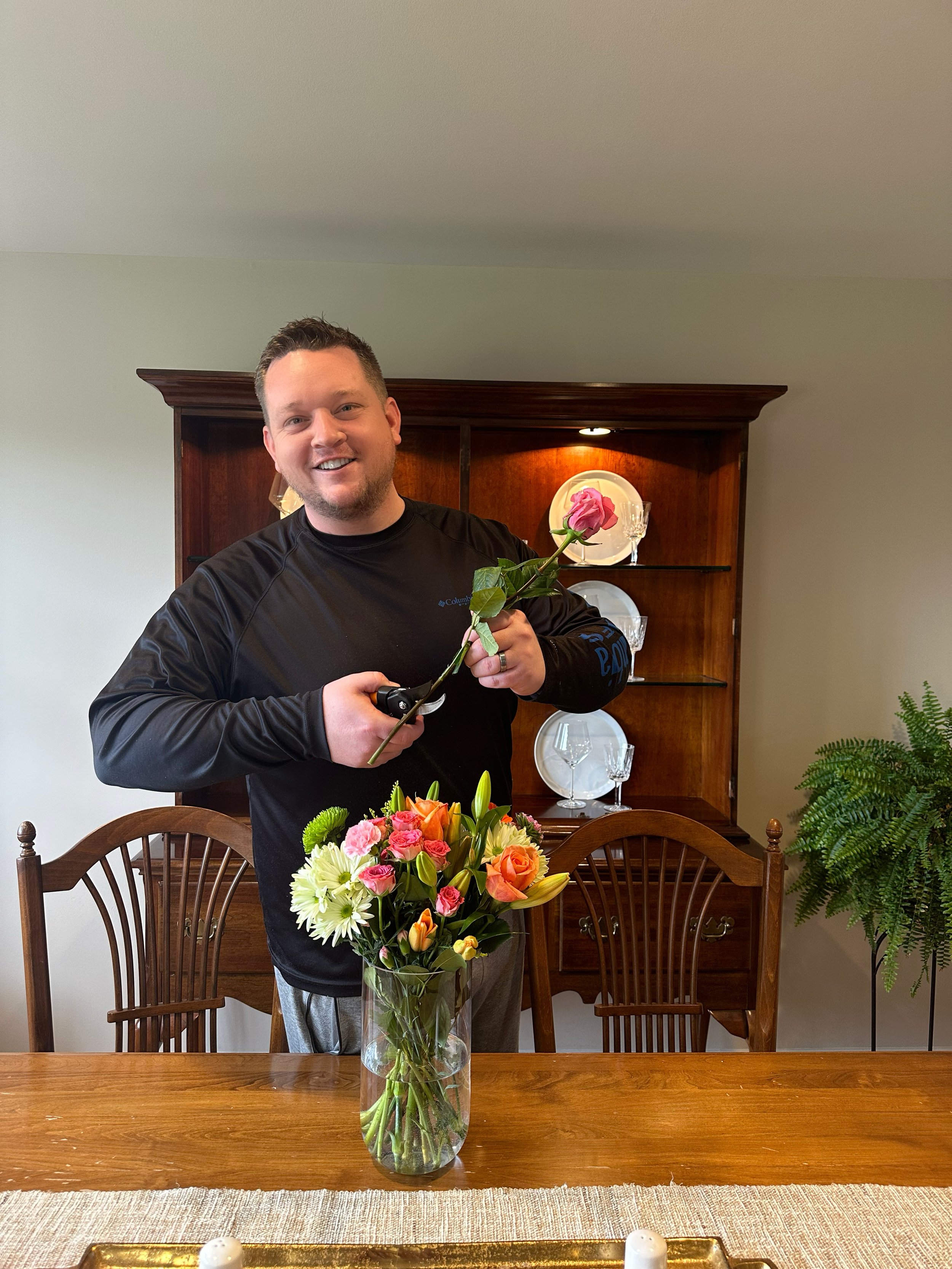 We love having fresh flowers in the house! Tom creates beautiful arrangements weekly copy.jpg