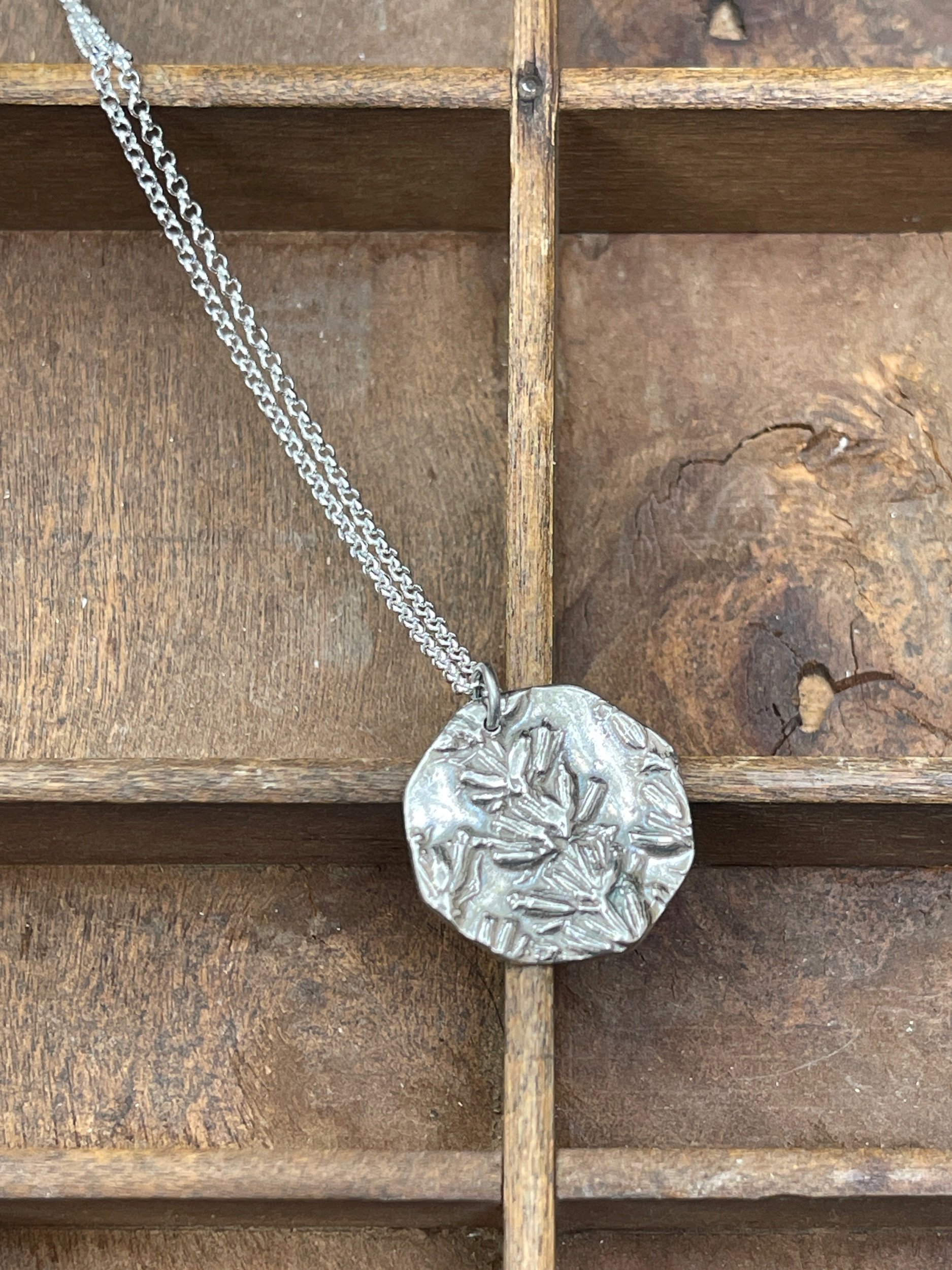 Ready to Ship ~ Lavender Octagon Necklace - Silver, Bronze, or Copper